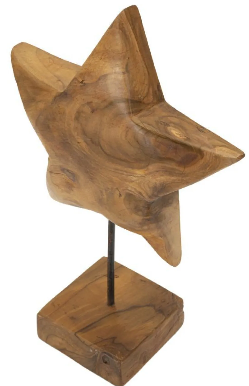 Sculpture étoile Teck recyclé marron