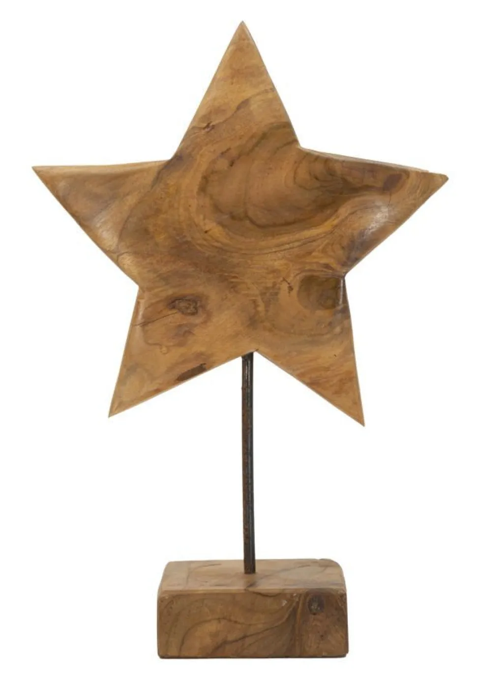 Sculpture étoile Teck recyclé marron
