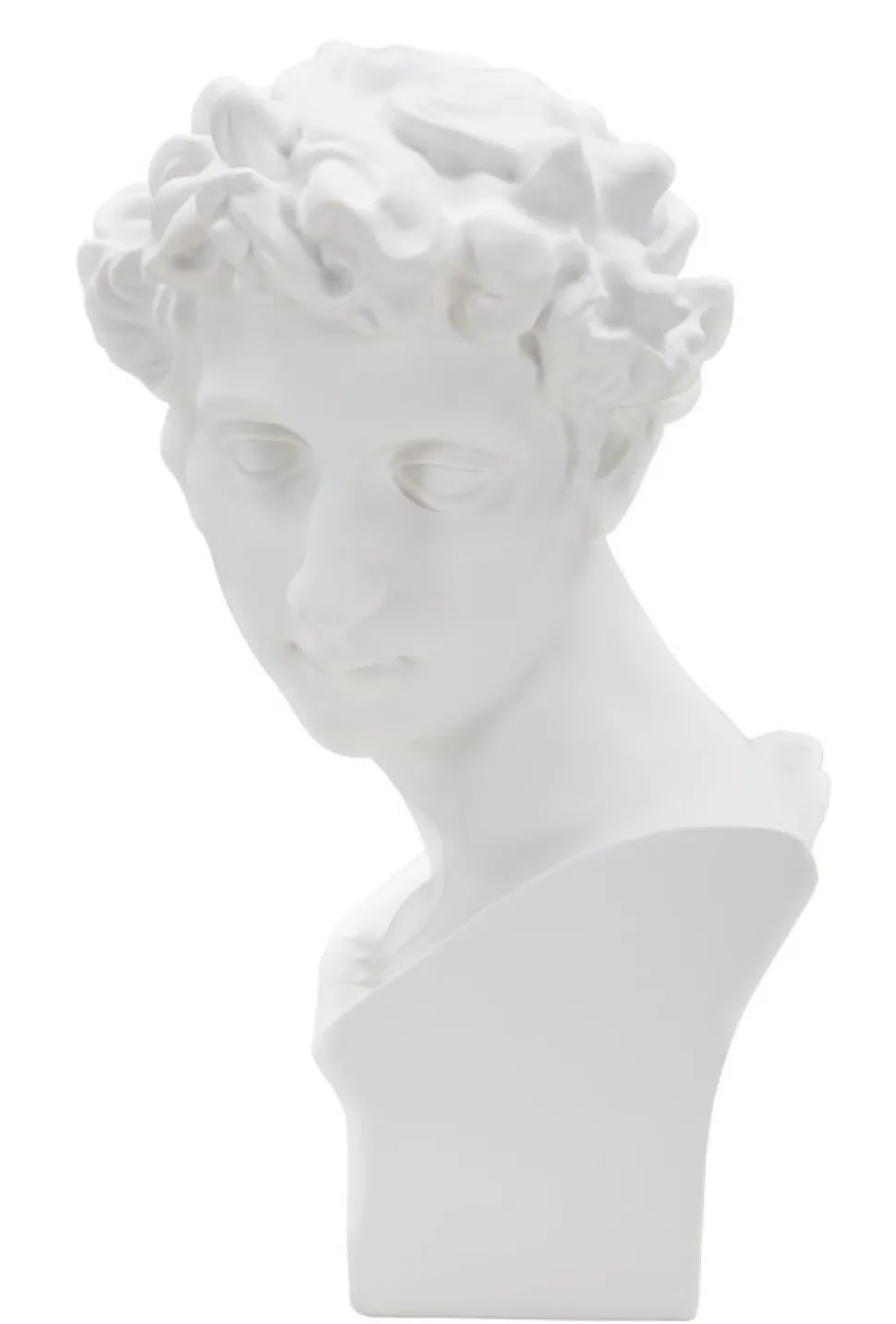 Sculpture tête masculine Renaissance Florentine Polyrésine Blanc