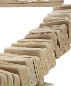 Sculpture voilier en bois voile tissu base bois massif