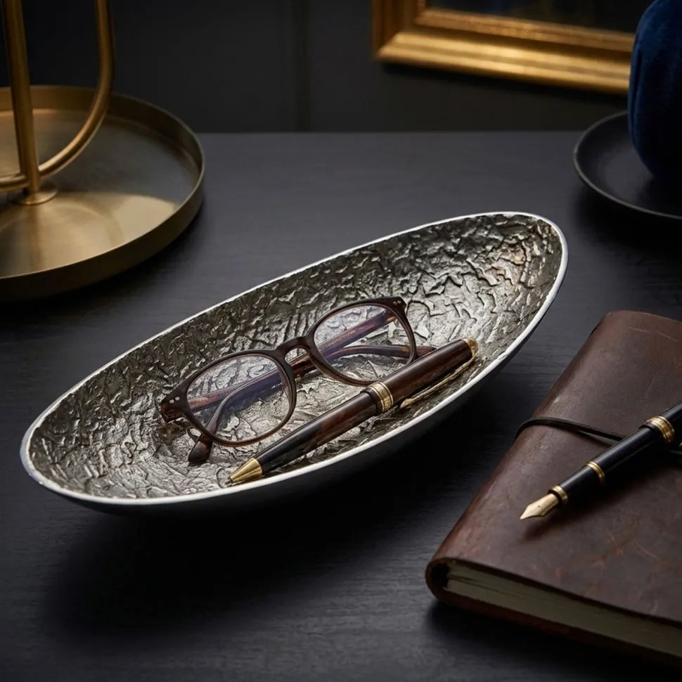 Set de 2 plateaux Camilla Nickel
