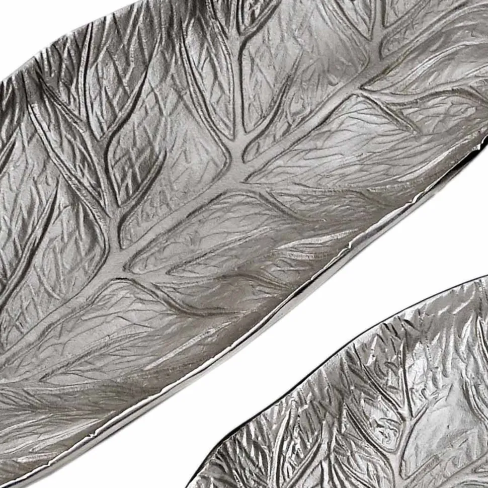 Set de 3 plateaux feuilles Natura Nickel