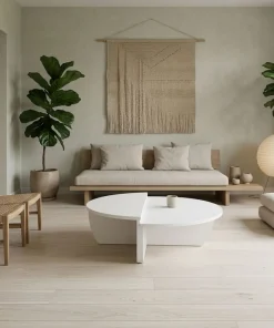 Set de 2 tables basses design Glowik Blanc mat