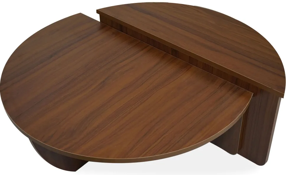 Set de 2 tables basses design Glowik Bois Noisette