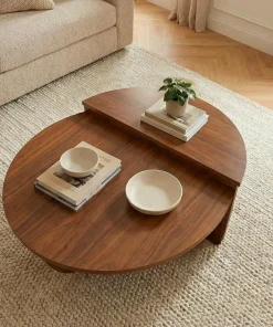 Set de 2 tables basses design Glowik Bois Noisette