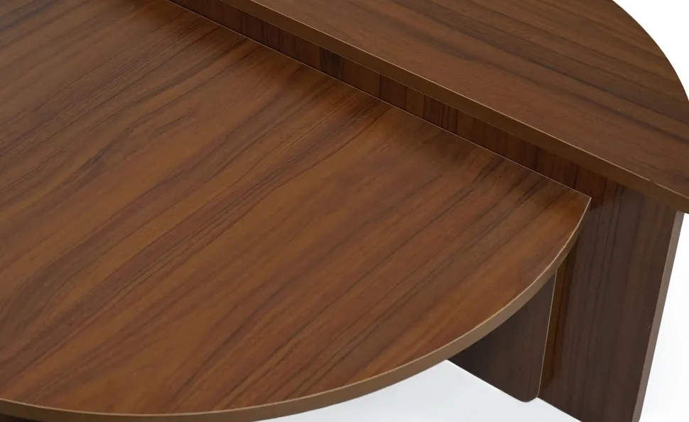 Set de 2 tables basses design Glowik Bois Noisette