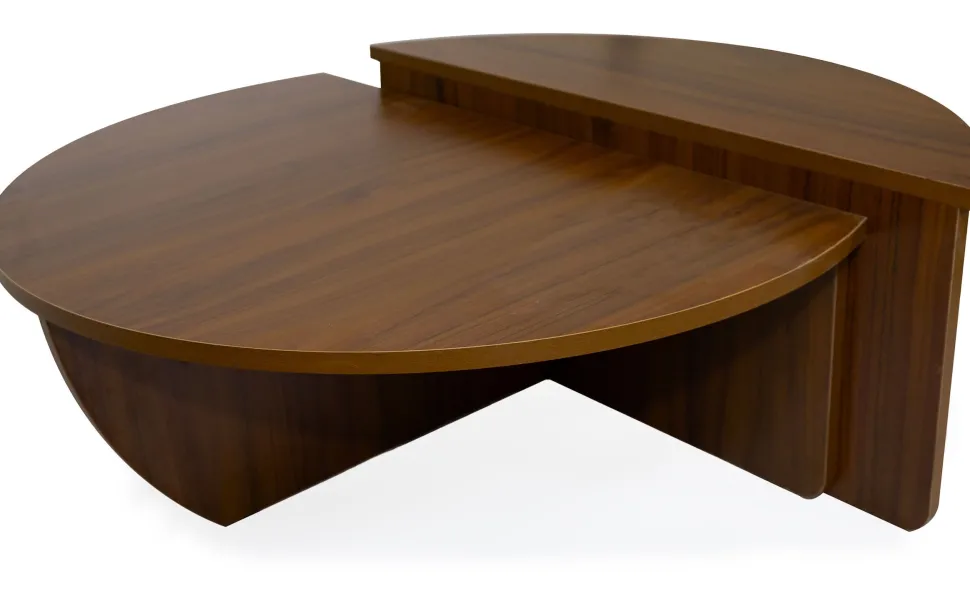 Set de 2 tables basses design Glowik Bois Noisette
