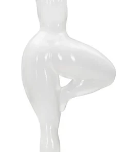 Statue Femme Yoga Polyrésine Blanche