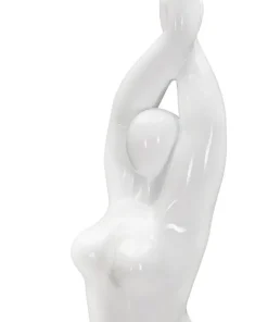 Statue Femme Yoga Polyrésine Blanche