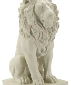 Statue Lion Leone Stons en Résine Beige