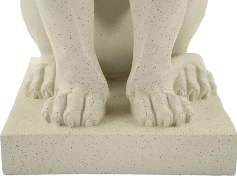 Statue Lion Leone Stons en Résine Beige