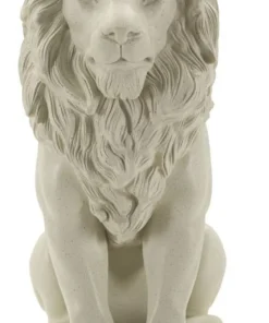 Statue Lion Leone Stons en Résine Beige