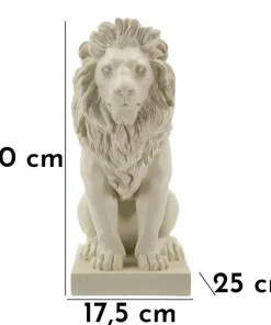 Statue Lion Leone Stons en Résine Beige