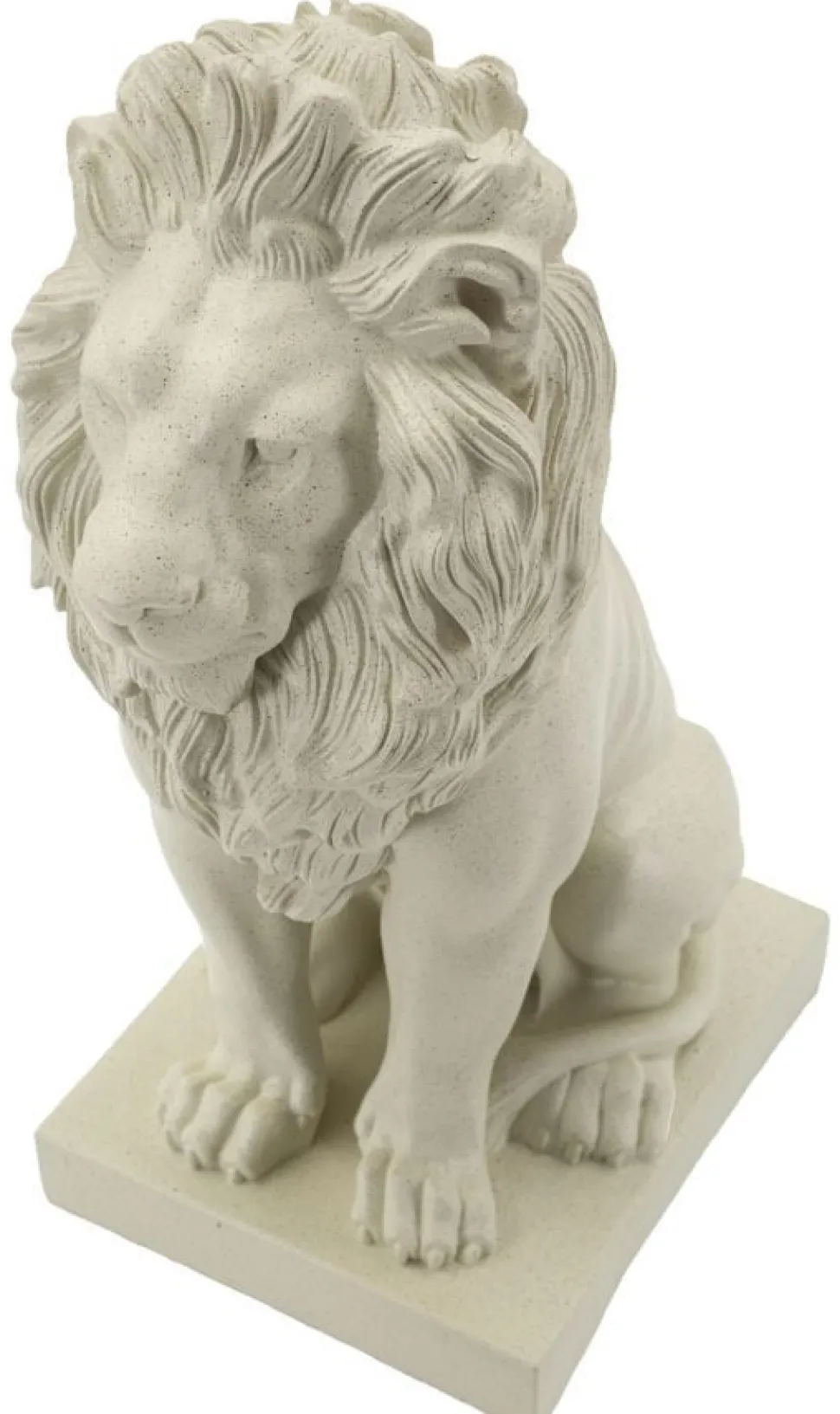 Statue Lion Leone Stons en Résine Beige