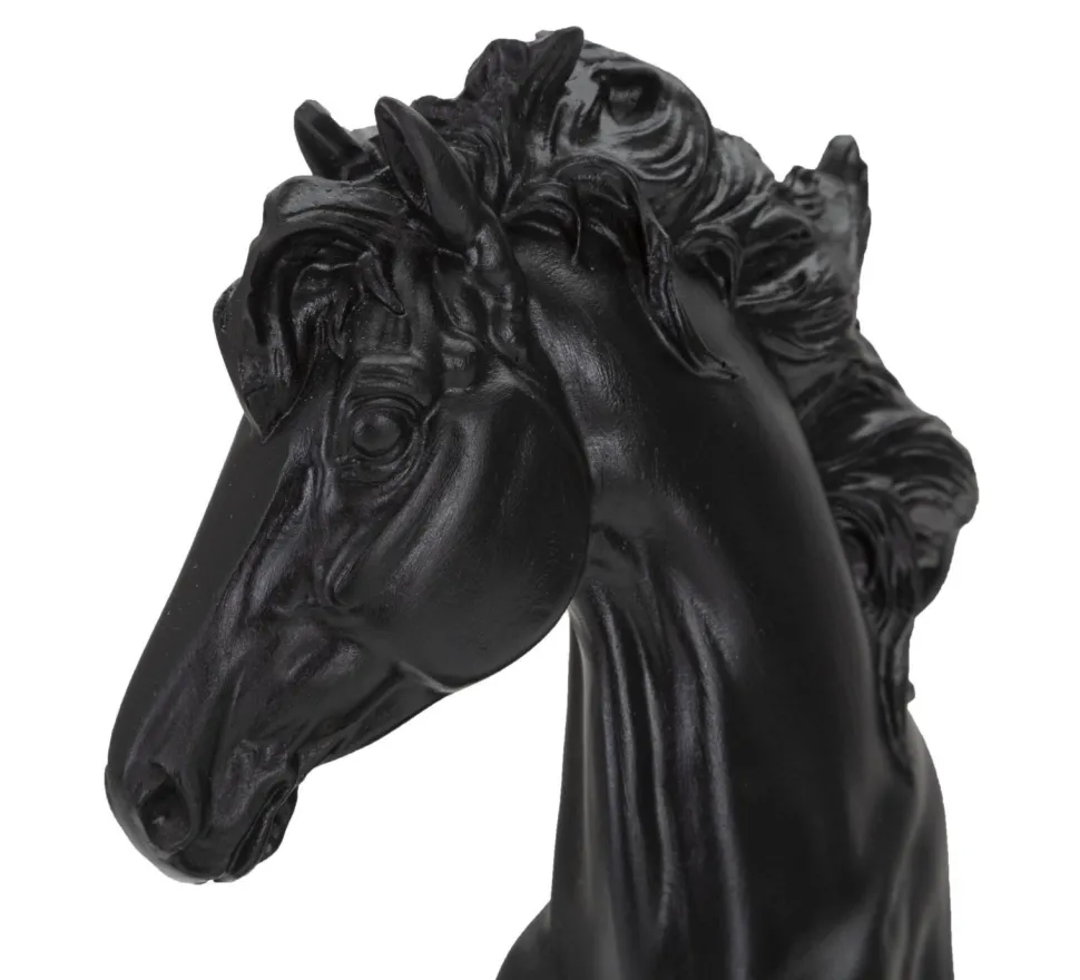Statuette Design Cavalier Noir et Or Polyrésine