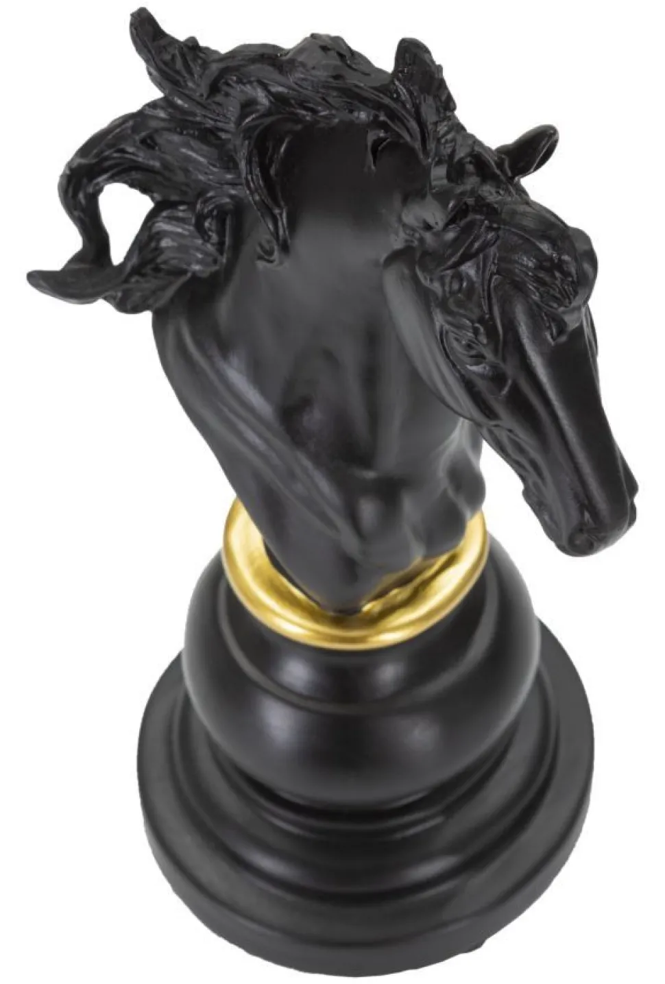 Statuette Design Cavalier Noir et Or Polyrésine