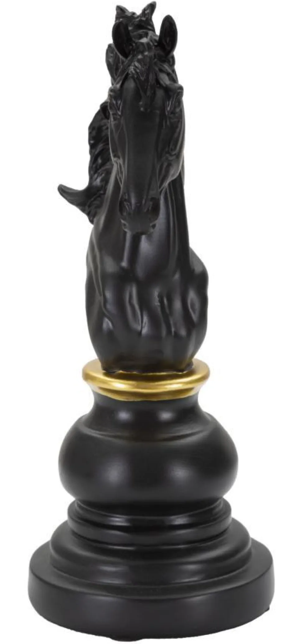 Statuette Design Cavalier Noir et Or Polyrésine