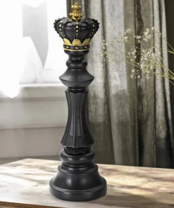 Statuette Roi d'échecs Polyrésine Noir et Or