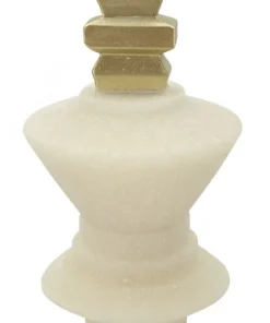 Statuette Roi d'échecs polyrésine Blanc détails Dorés