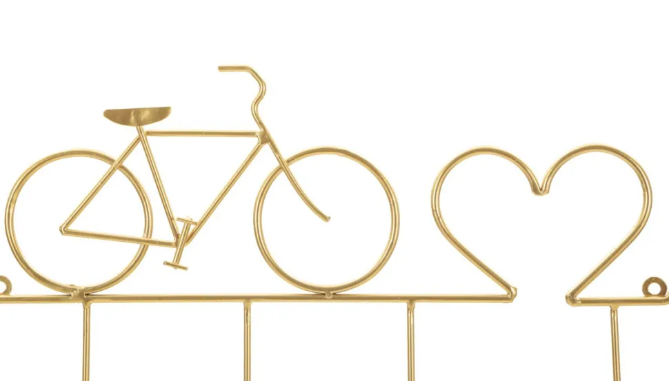 Support mural vélo doré en métal