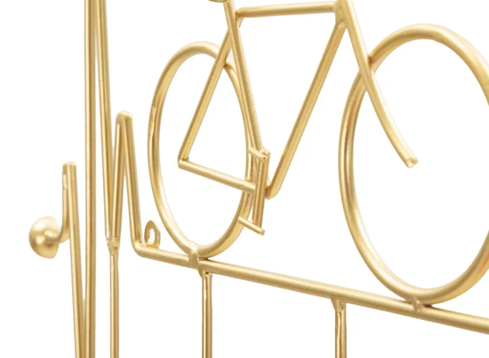 Support mural vélo doré en métal