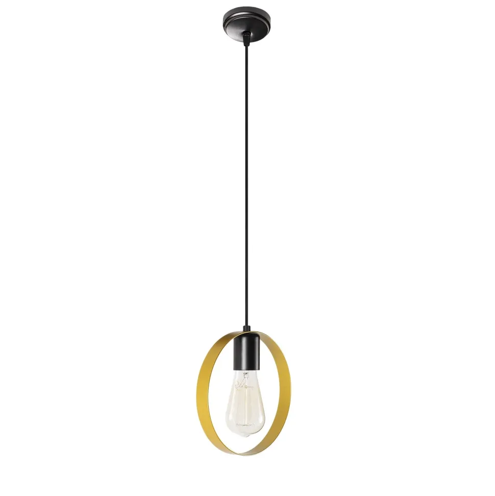 Suspension 1 lampe 1 anneau Annulis Métal Or et Noir