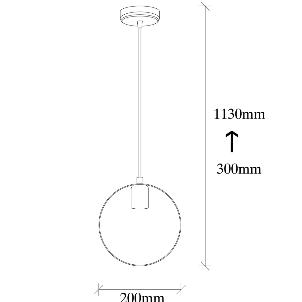Suspension 1 lampe 1 anneau Annulis Métal Or et Noir