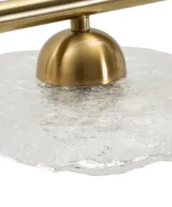 Suspension Emily 5 lumières métal doré et verre transparent