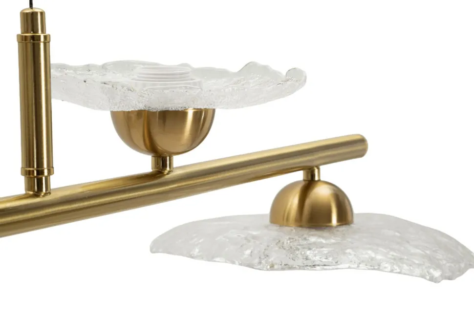 Suspension Emily 5 lumières métal doré et verre transparent