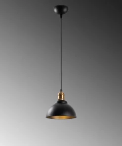 Suspension Escus Ø21cm Métal Noir et Or antique