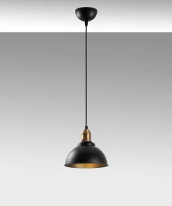 Suspension Escus Ø21cm Métal Noir et Or antique