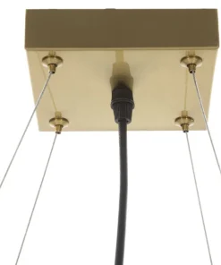 Suspension géométrique JAPON métal doré et verre blanc