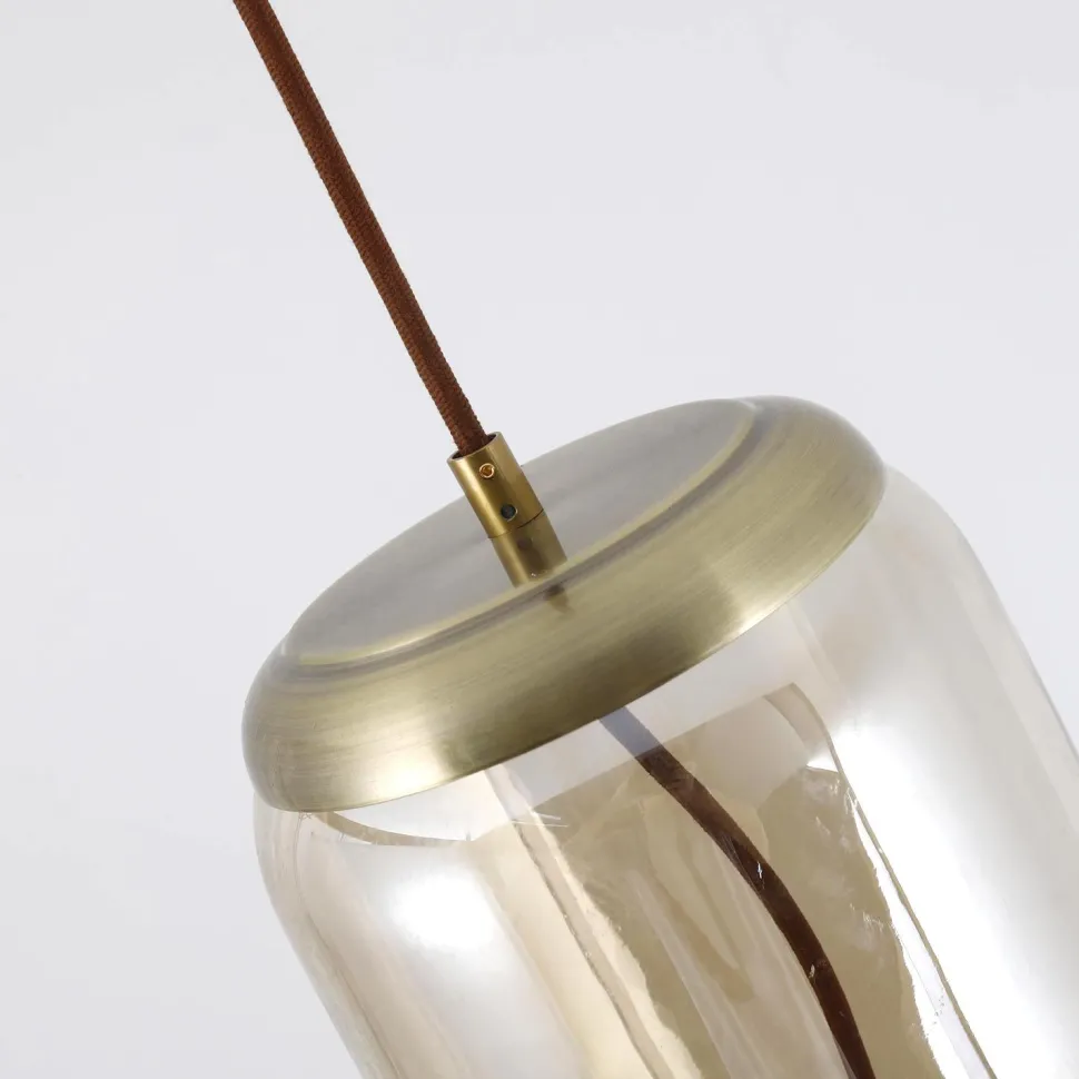 Suspension LED Odalys Verre Transparent fumé