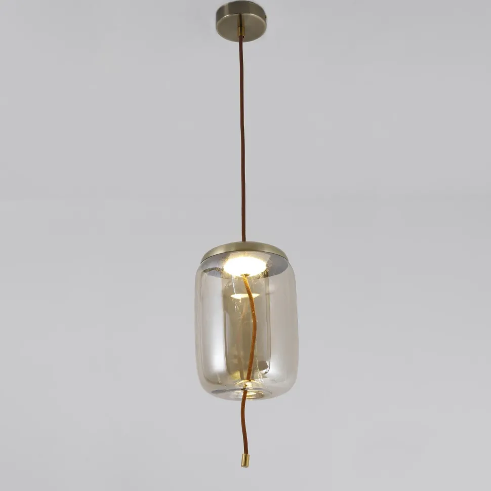Suspension LED Odalys Verre Transparent fumé