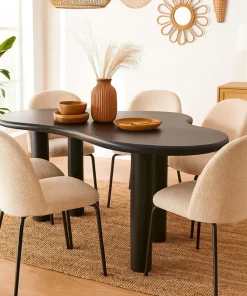 Table à manger forme nuage asymétrique L180cm VALDO Noir