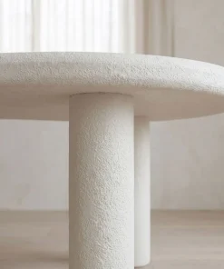 Table à manger forme nuage asymétrique L180cm VALDO Blanc minéral texturé