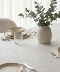 Table à manger forme nuage asymétrique L180cm VALDO Blanc minéral texturé