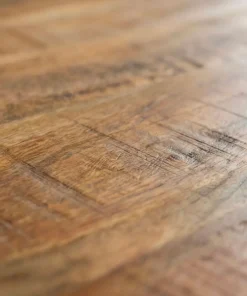 Table à manger rectangulaire style industriel 150cm Rustica Bois de manguier et Métal Noir
