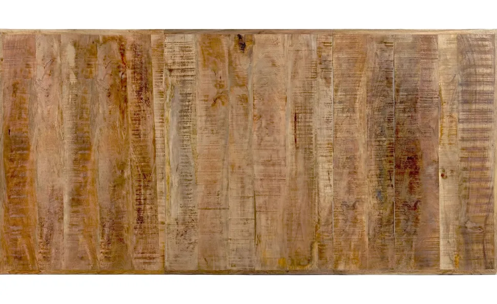Table à manger rectangulaire style industriel 150cm Rustica Bois de manguier et Métal Noir