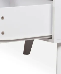 Table basse 2 tiroirs avec cannage Dalgora L120cm Blanc