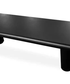 Table basse arrondie 160cm avec pieds colonnes Roady Noir
