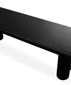 Table basse arrondie 160cm avec pieds colonnes Roady Noir