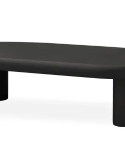 Table basse arrondie 160cm avec pieds colonnes Roady Noir