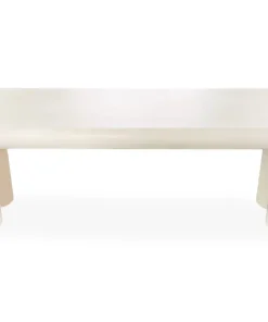 Table basse arrondie 160cm avec pieds colonnes Roady Crème