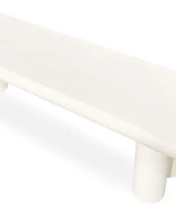 Table basse arrondie 160cm avec pieds colonnes Roady Crème