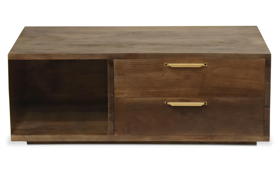Table basse Firmin Bois et Métal Or