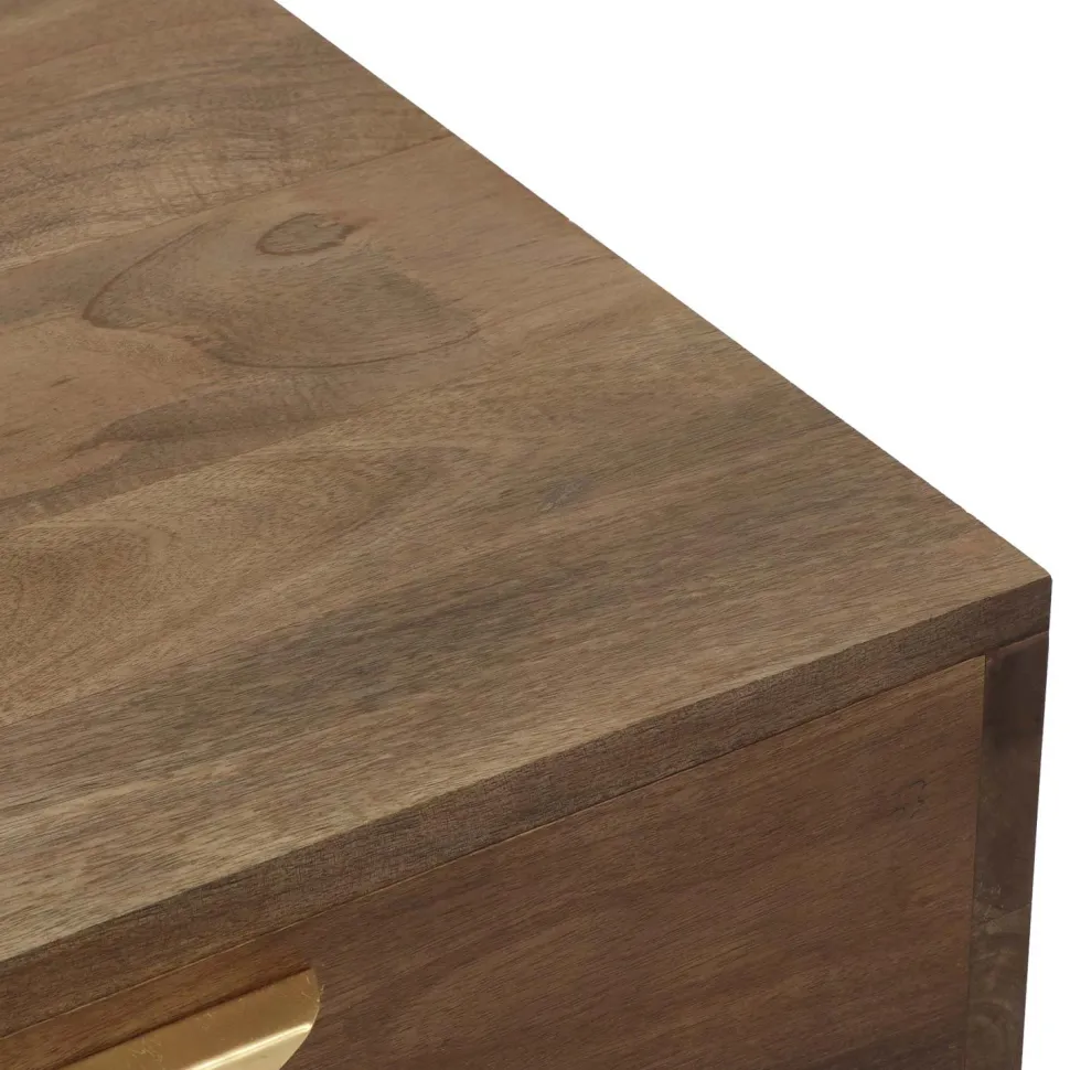 Table basse Firmin Bois et Métal Or