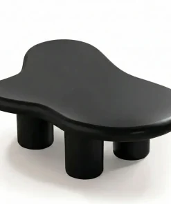 Table basse forme courbes naturelles Valdo 69x100cm Noir