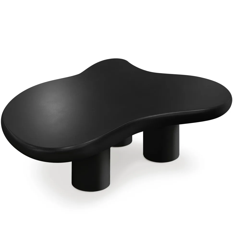 Table basse forme courbes naturelles Valdo 69x100cm Noir