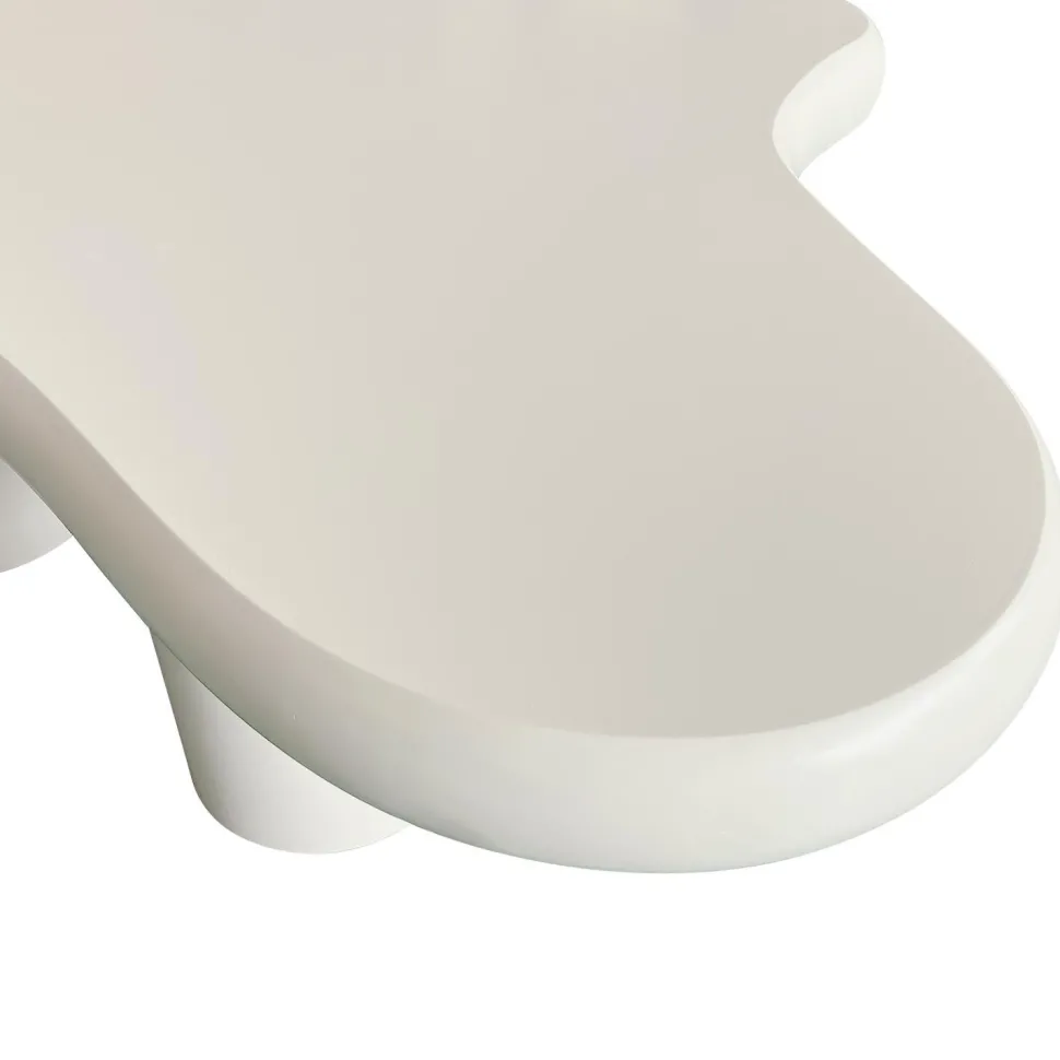 Table basse forme courbes naturelles Valdo 69x100cm Crème